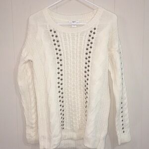 Bar III Studded Long Sleeve Sweater Size S